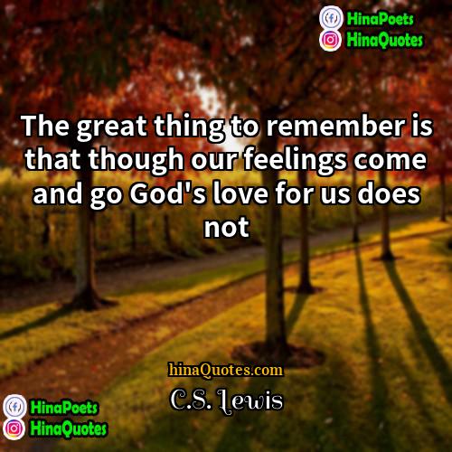 CS Lewis Quotes | The great thing to remember is that